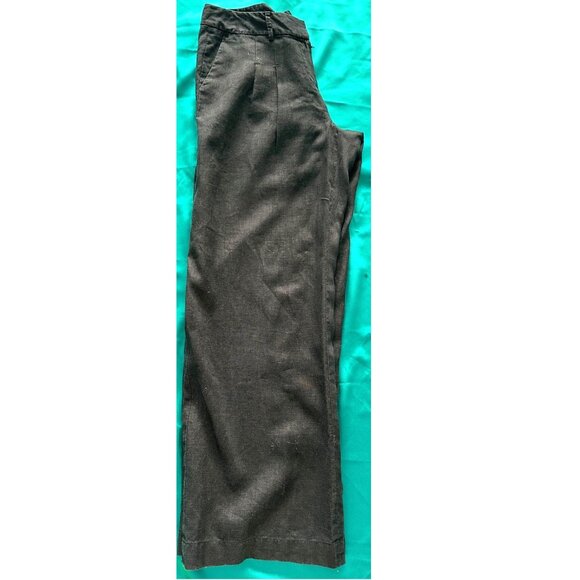 Tahari Black Pleated Linen Pants Sz 6 - Picture 1 of 8